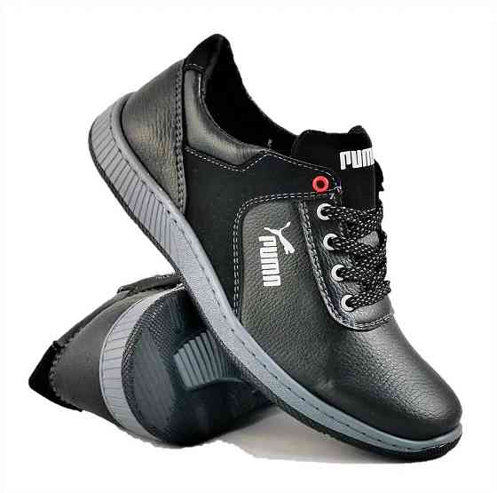 Кроссовки Мужские Puma Чёрные Кожаные Мокасины Пума (размеры: 40) Видео Обзор Днепр