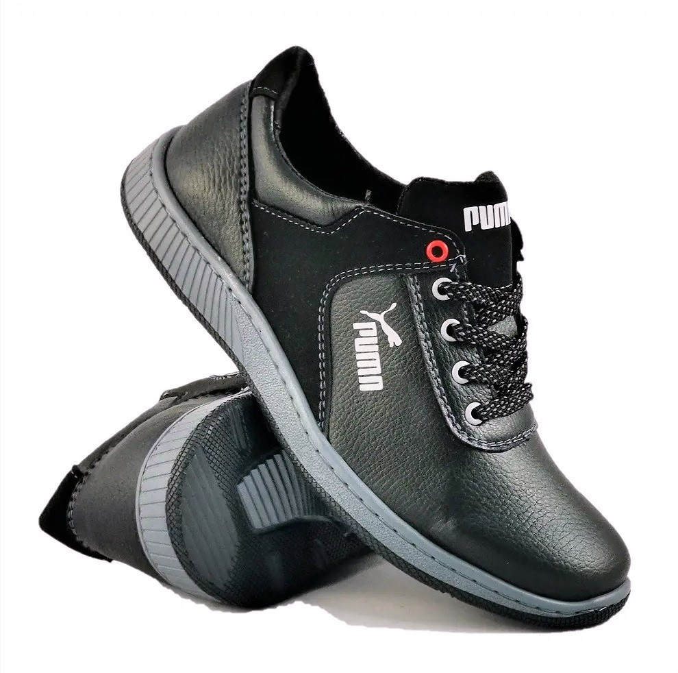 Кросівки Чоловічі Puma Чорні Шкіряні Мокасини Пума (розміри: 40) Відео Огляд Дніпро - фото 1