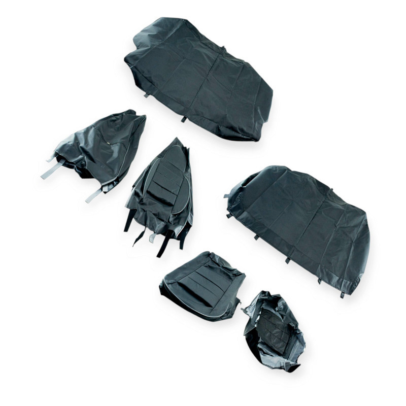 Чохли ваз 2108-21099, 2113-2115 "пілот" сірі шкірозамінник+тканина, економ салону Мукачево - фото 1