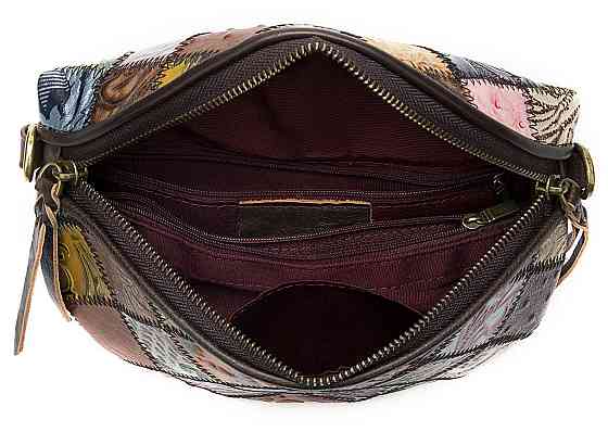 Жіноча поясна шкіряна сумка 20342 Vintage Різнокольорова Київ