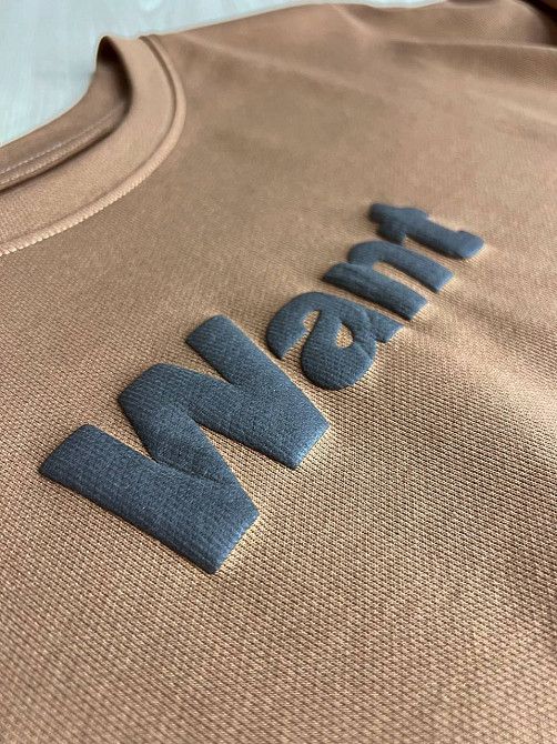 Свитшот женский U S 293 широкий оверсайз трикотаж надпись WANT, коричневый, one size Киев - изображение 11