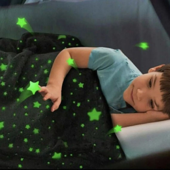 Светящийся плед для детей и подростков Blanket kids Magic Star 150х100 см, Одеяло со звездами JO-94 Львов - изображение 20