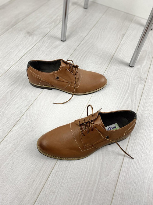 Туфлі чоловічі VADRUS руді натуральна шкіра 39-44 розміри (артикул від 39 до 44) Коломыя - изображение 5