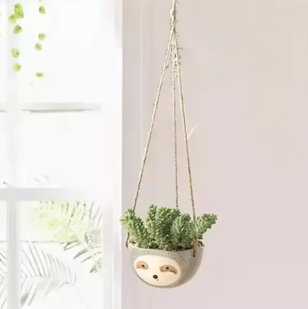Підвісний квітковий горщик кашпо у вигляді Лінивця (Сірий) Вінниця