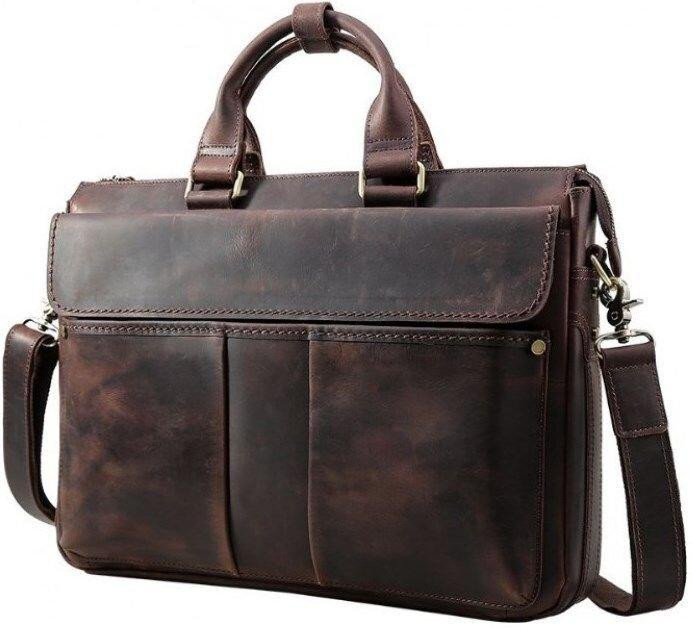 Сумка Vintage 14565 з натуральної шкіри Коричнева Київ - фото 1