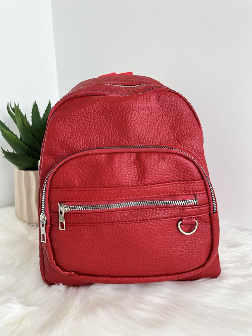 Рюкзак городской молодежный женский красный Киев - изображение 5