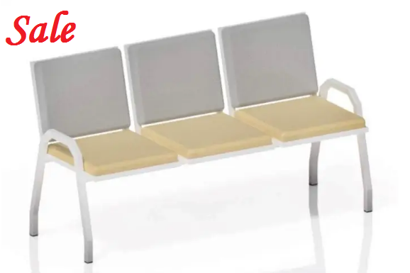 Банкетка медична коридорна зі спинкою АТОН БК-3-СП для медустанов Дніпро - фото 1