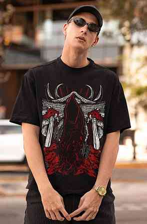 Футболка аниме Магическая битва оверсайз (S/M/L) Черний AnimeJ1002 Днепр