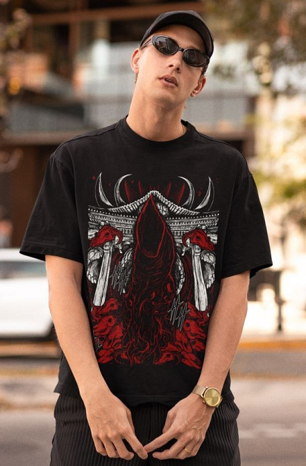 Футболка з аніме принтом Магічна битва оверсайз (S/M/L) Чорний AnimeJ1002 Дніпро - фото 5