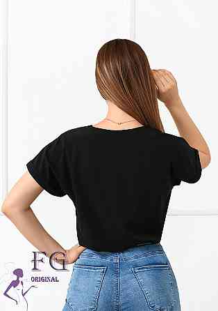 Літня блузка футболка вільного крою "Moment" оптом | Норма і батал Чорний, 42-44 Київ