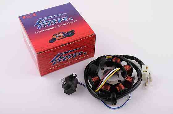 Статор генератора скутер 4 Т китай 50 (6+2 катушек, 4 контакта) Мукачево