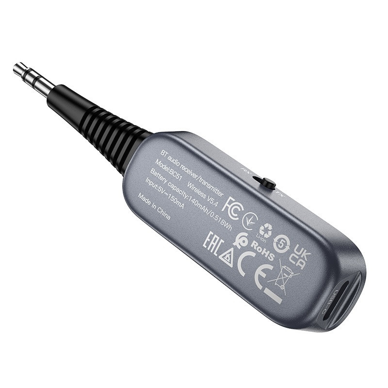 Bluetooth-ресивер BOROFONE BC51 Clear way AUX BT audio receiver / transmitter Metal Grey Одеса - фото 7