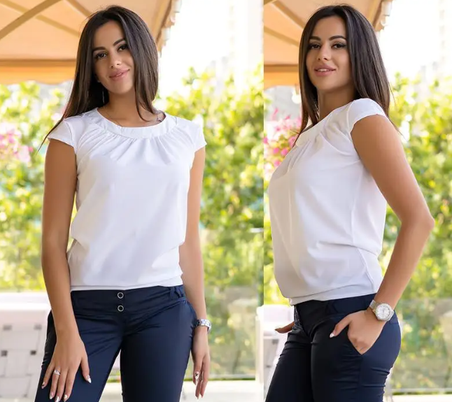 Жіноча блузка з коротким рукавом 42 білий Київ - фото 2