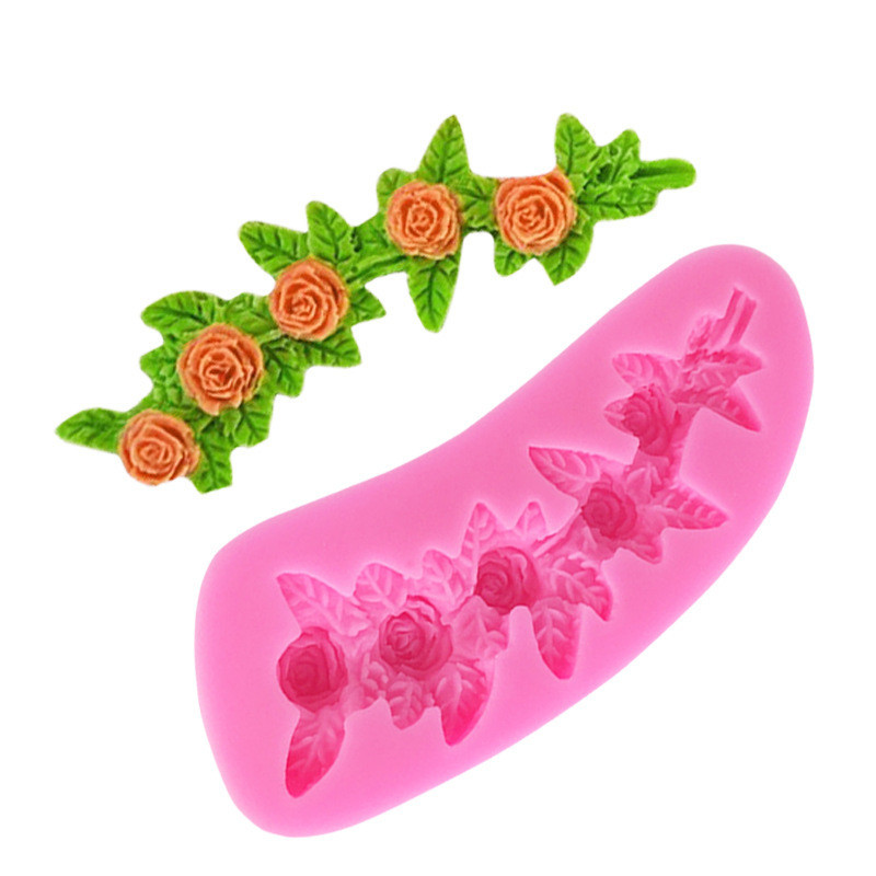 Молд силиконовый Розы 110 на 39 мм розовый Киев - изображение 1