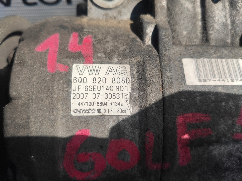 Компресор кондиціонера VW Polo 1.2 / 1.4 бензин 2002-2009 (6Q0-820-808D) Ковель - изображение 2