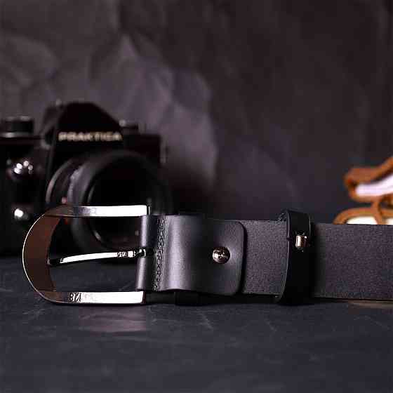 Классический брючный пояс для мужчин из натуральной кожи GRANDE PELLE 11680 Черный Киев