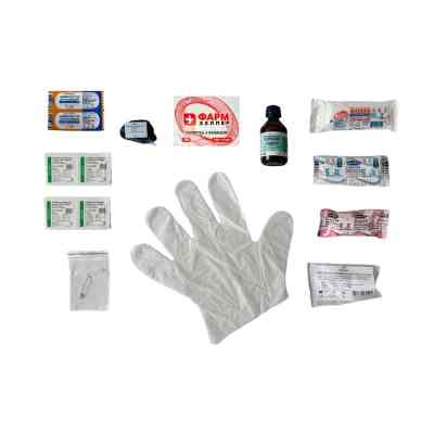 Автомобільна аптечка Poputchik згідно ТУ пластиковий футляр (02-053-П) Вінниця