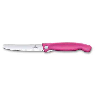 Кухонный нож Victorinox SwissClassic Foldable Paring 11 см Serrated Pink (6.7836.F5B) Винница