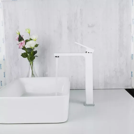 Змішувач для раковини високий GAPPO G1017-2, білий/хром Київ