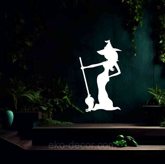 Декоративне настінне Панно «Ведьма», Декор на стіну 110*64 см, Білий Київ