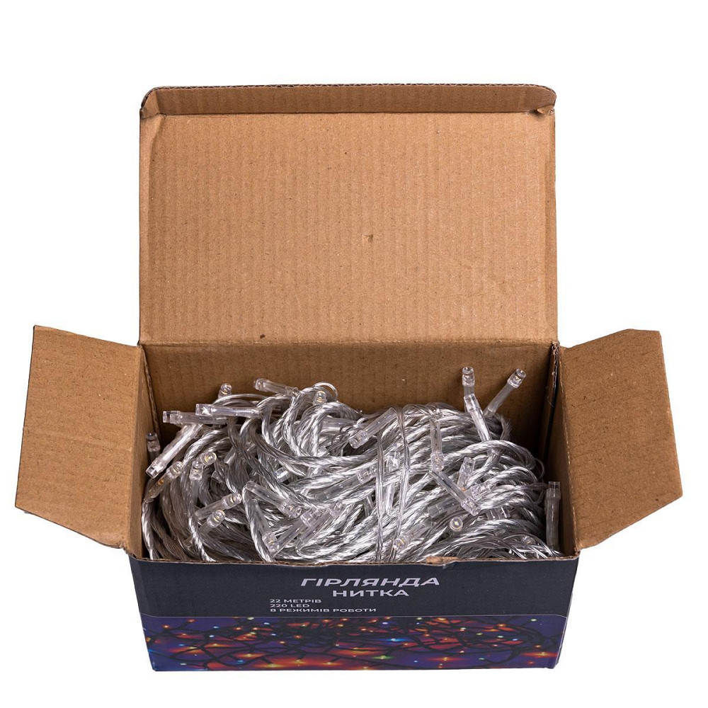 Гірлянда новорічна 22 м, 220 LED, білий провод, жовтий Київ - фото 6