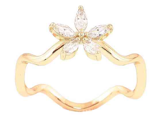 Каблочка Позолота 18K «Кришталовый цветок на волнистой ветке» (260961) р.19.5 ТМ XUPING Киев