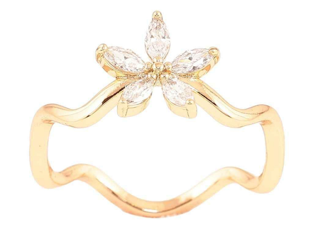 Каблочка Позолота 18K «Кришталовый цветок на волнистой ветке» (260961) р.19.5 ТМ XUPING Киев - изображение 1
