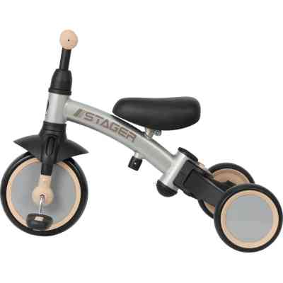Детский велосипед QPlay Stager 3 в 1 з ручкою, біговел, Silver (T80STAGERSilver) Винница