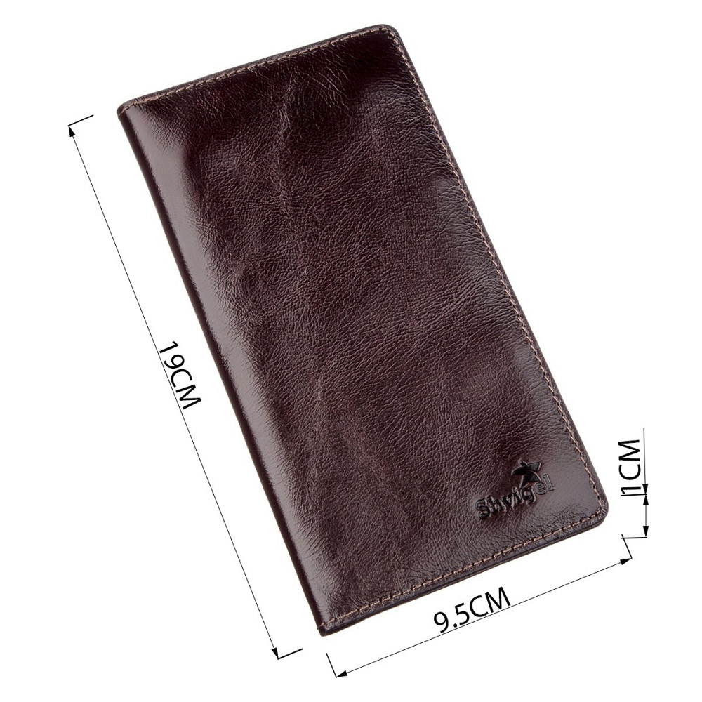 Гаманець чоловічий вертикальний на двох кнопках SHVIGEL 16193 Коричневий Київ - фото 3