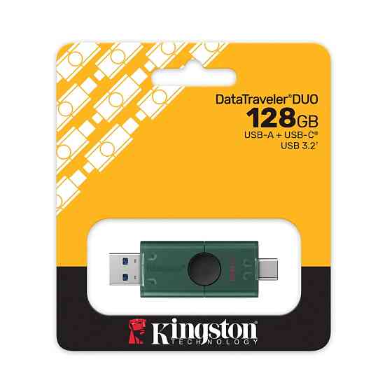 Флеш-накопичувач Kingston 128GB DataTraveler DuoG2 USB-A + USB-C 3.2 Gen1 Black/Green Киев