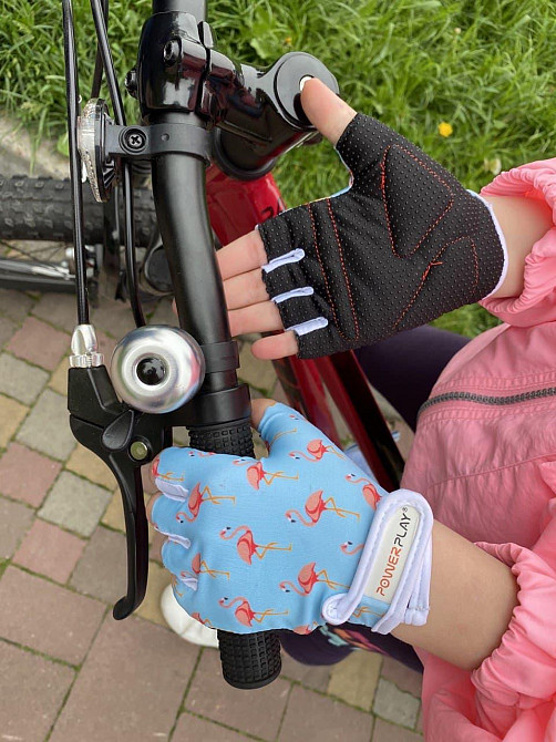 Велорукавички PowerPlay 001 Фламінго Блакитні 2XS (вік до 4 років) Луцьк - фото 6