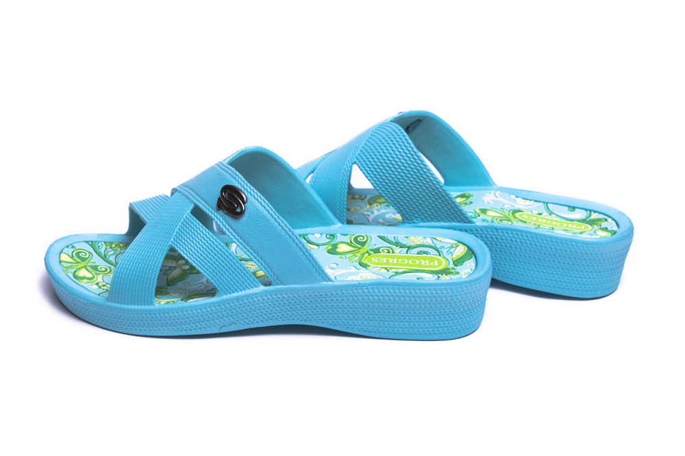 Женские шлепанцы на платформе пенка берюзовые Одесса - изображение 8