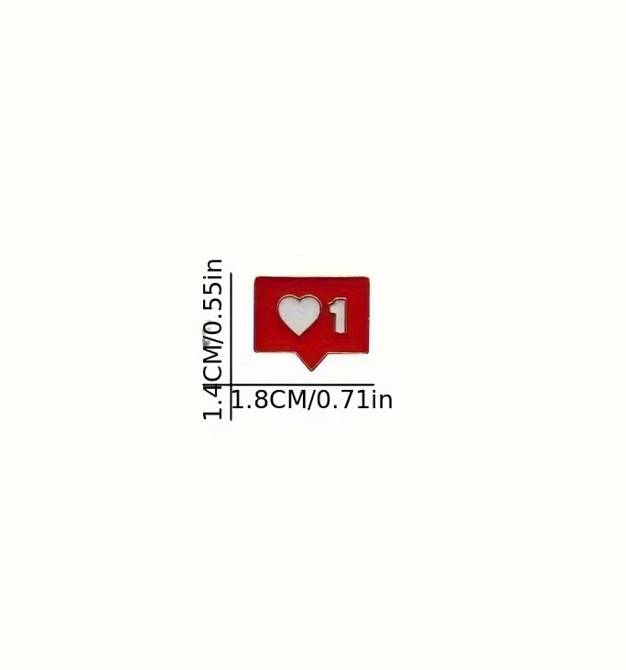 Емалевий пін Like Heart, значок лайк серце, брошка для одягу, рюкзака та сумки Київ - фото 5