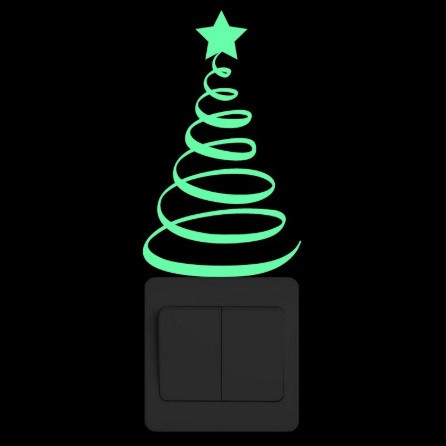 Новорічна наклейка Ялинка 15 на 10 см салатовий Київ - фото 2