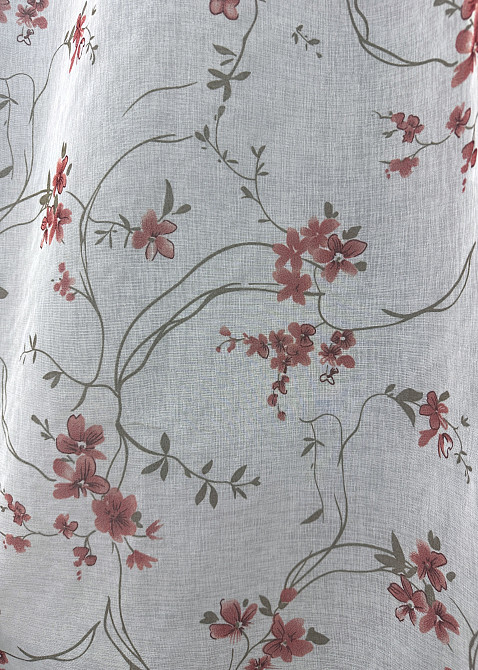 Тюль VR-Textil 1534т Flora Батист Белый с красно-коричневым 300х270 см (42-0445) Киев - изображение 7