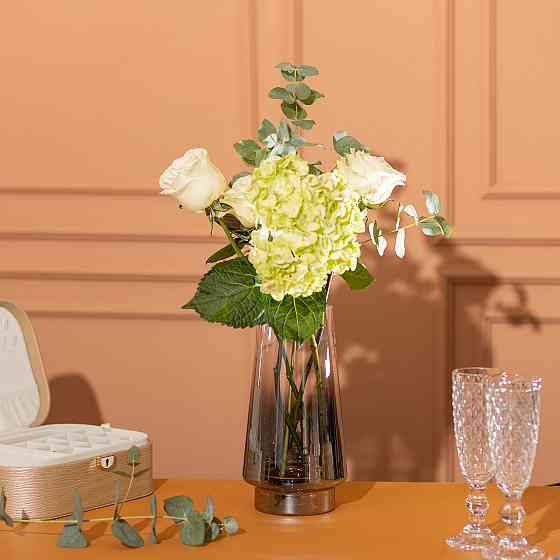 Flower Season Скляна ваза для квітів 1.1 л декоративна прозора ваза для букета 21 см HP-10-3 Киев
