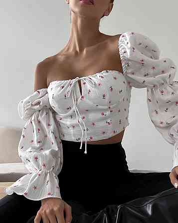 Жіночий літній романтичний топ муслін 100% бавовна Молочна 2 Одеса