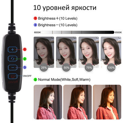 Набір блогера Puluz Ring USB LED lamp 10&quot;+ tripod 1.1m (PKT3053B) Вінниця - фото 2