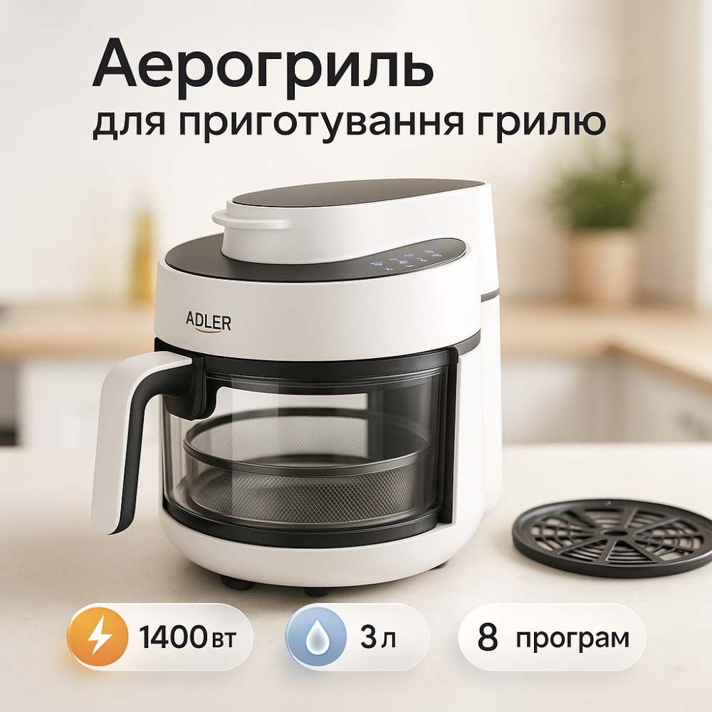 Электрическая аэрогриль с функцией запекания, Качественная фритюрница без масла, Цифровой аэрогриль RW-94 Львов - изображение 14