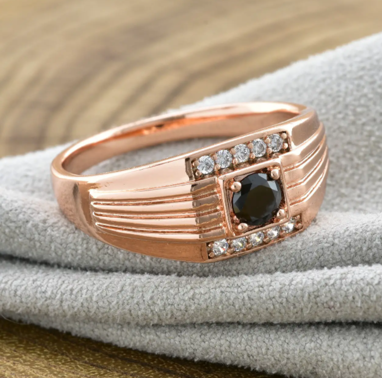 Печатка Xuping 13857 черные фианиты, позолота РО, ширина 10 мм, размер 20, вес 5,3 г, мужская Киев - изображение 2