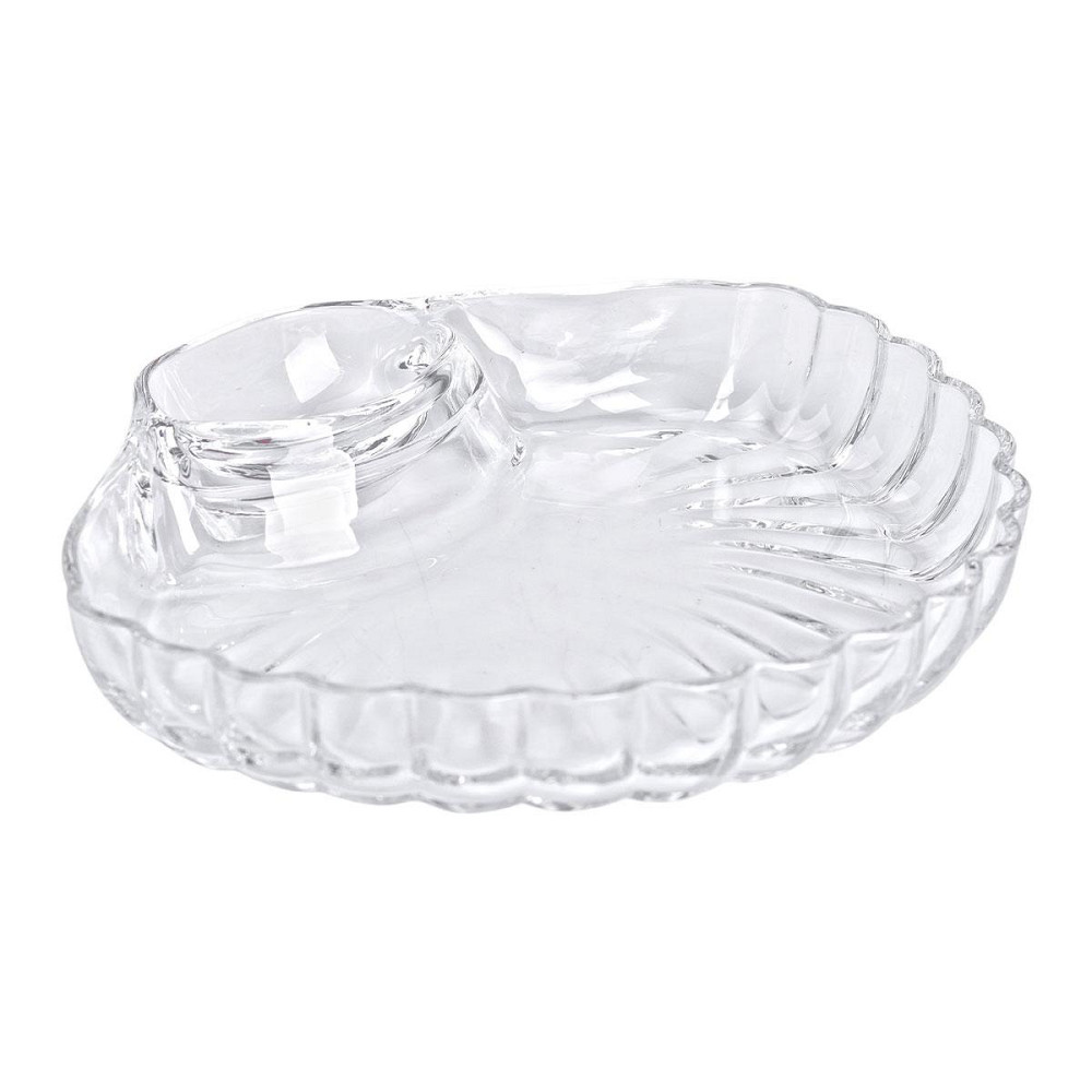 Блюдо сервировочное для закусок с соусником 21х19х3 см стеклянное HP-YH-58 Киев - изображение 4