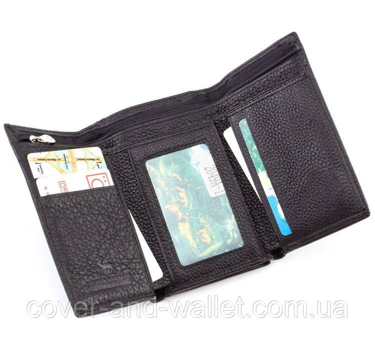 Женский кожаный кошелек небольшого размера на магнитах Marco Coverna MC-2049A Черный Киев - изображение 6
