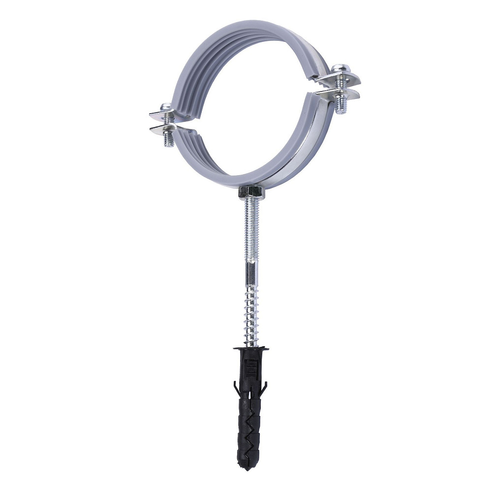 Хомут в зборi CR 2 1/2″ (70-80мм) з гвинтом-шурупом 8*100 та дюбелем в уп., сірий Тернопіль - фото 3