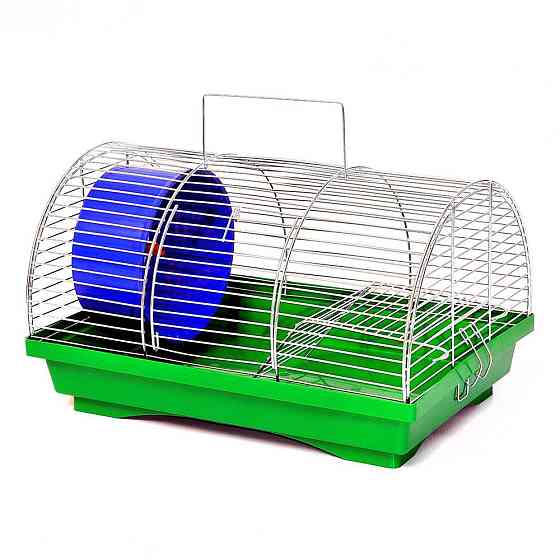 Клетка для грызунов Бунгало 1 оцинкованная с барабаном (33 х 23 х 20 см), Лори Киев