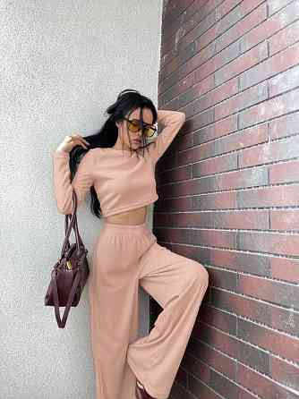 Жіночий костюм штани з лонгслівом Бежевий 46/48 Харків