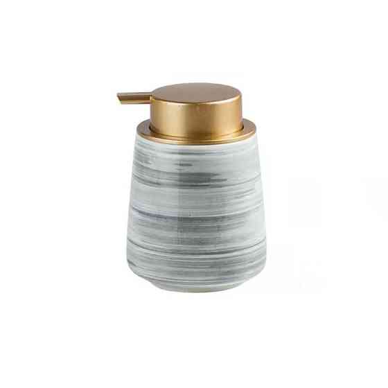 Дозатор керамічний для рідкого мила, миючих засобів Bathlux 400 мл, для ванної та кухні Сірий Кам'янець-Подільський