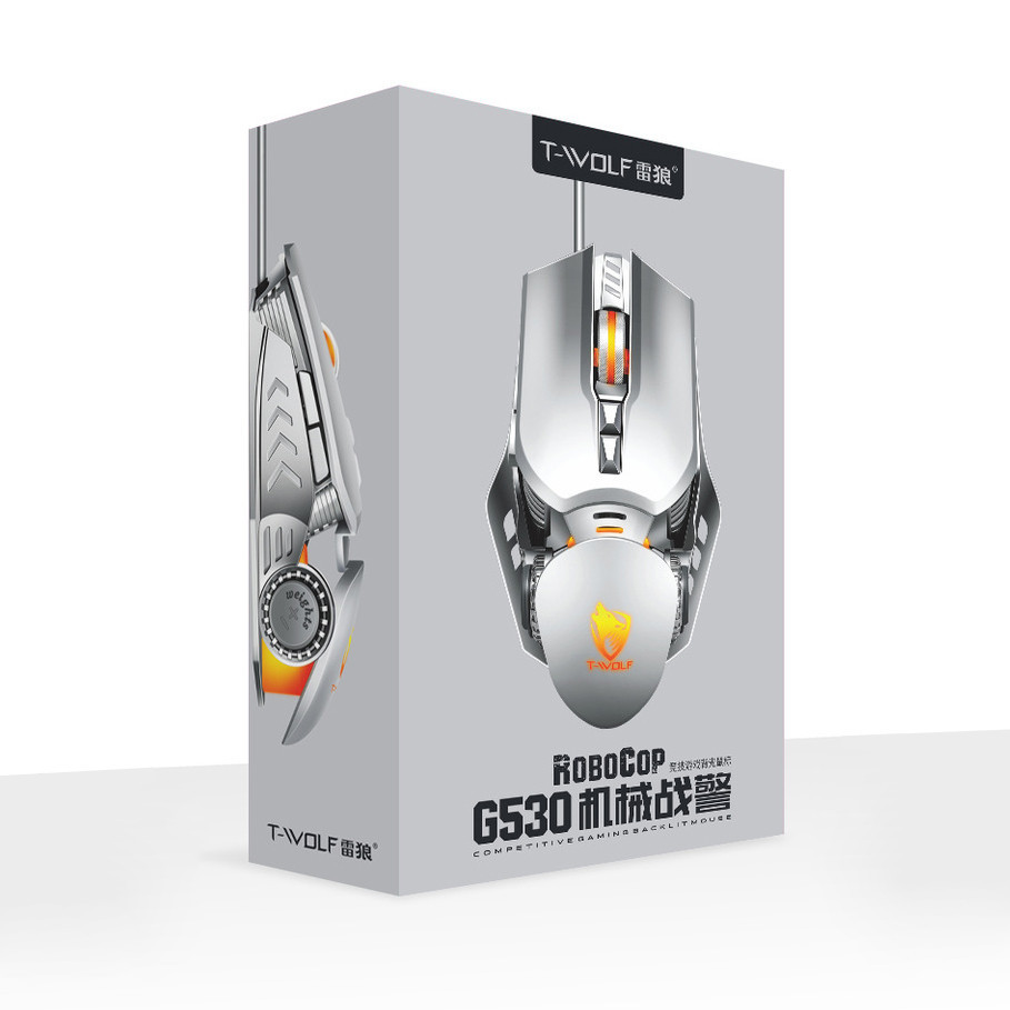 Игровая компьютерная мышка с подсветкой T-Wolf G530 Robocop. Проводная компьютерная мышка 6400 DPI, 7 кнопок Киев - изображение 5
