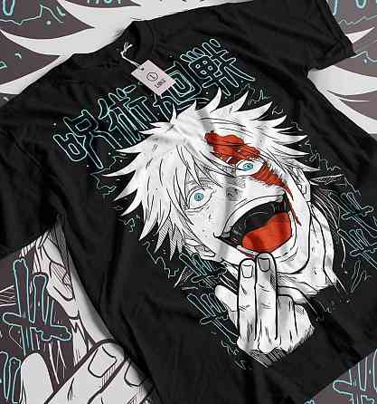 Футболка мужская аниме Магическая битва оверсайз (S/M/L) Черний AnimeJ1199 Днепр