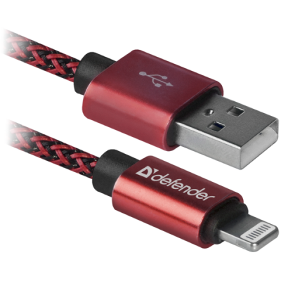 Дата кабель USB 2.0 AM to Lightning 1.0m ACH01-03T PRO Red Defender (87807) Вінниця - фото 1