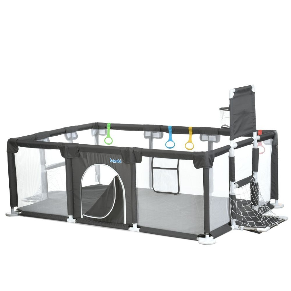 Дитячий манеж MR 1338-G, сірий, з баскетбольним кільцем Вінниця - фото 7